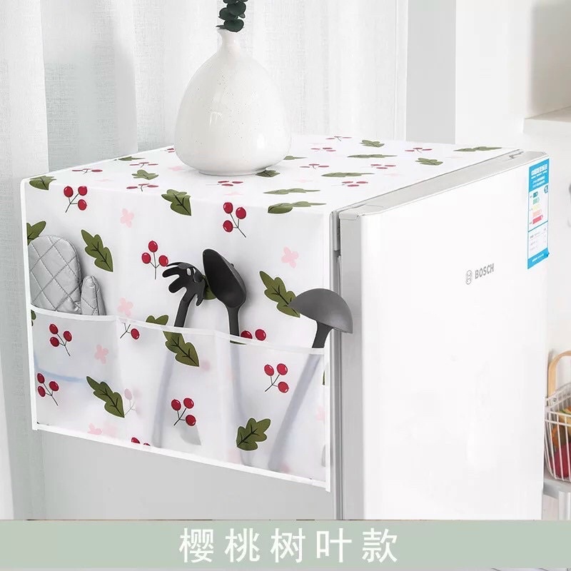 Tấm Che Tủ Lạnh Chống Thấm Chống Bụi Có Ngăn Để Đồ 2 Bên Tiện Lợi
