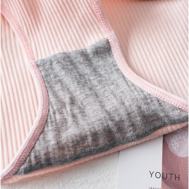 Quần lót nữ Cotton gân tăm đính nơ có chọn size chọn màu QLCT03 | BigBuy360 - bigbuy360.vn
