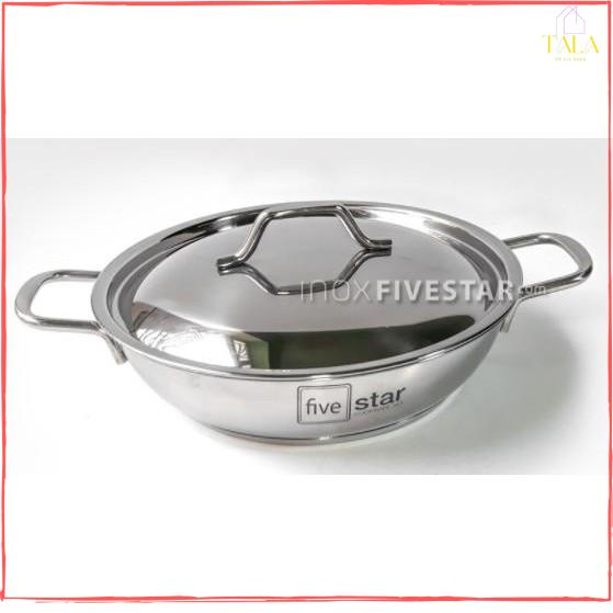 Bộ Nồi Inox 5 Chiếc Fivestar 3 đáy (Nắp Kính &amp; Nắp Inox)