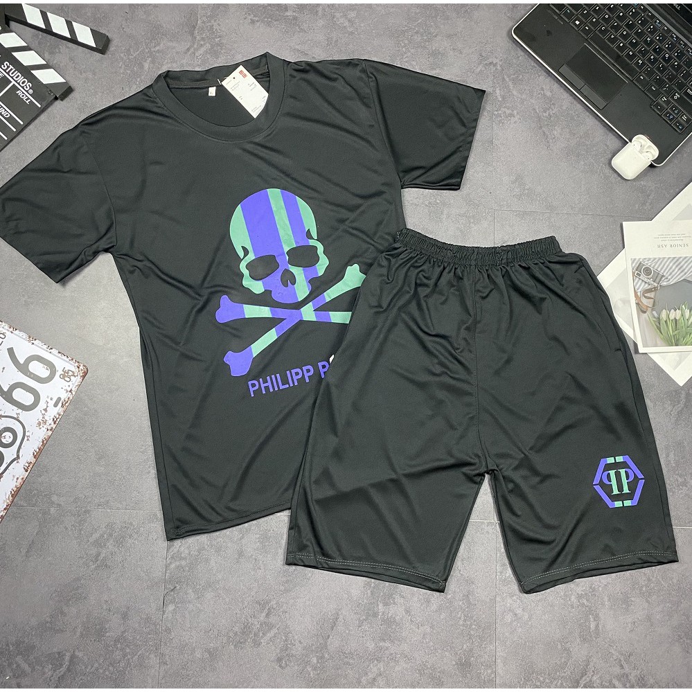 Bộ Hè Nam, Bộ Thun Nam cộc Tay  in hình đầu lâu Chất Liệu Thun Lạnh Mềm Mịn - BN31