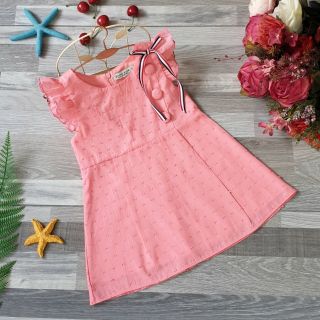 Đầm tay cánh tiên vải xô thêu cho bé (18-28 kí)