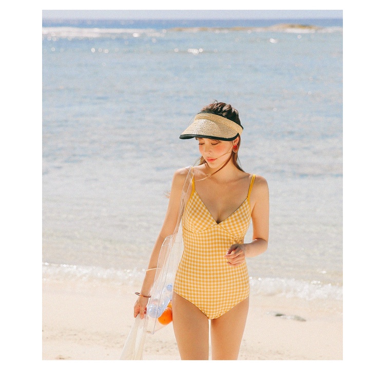Bikini 1 mảnh hở lưng đồ bơi đi biển liền thân kín đáo sexy bigsize Hàn Quốc nâng ngực có gọng 2390 DK8T303