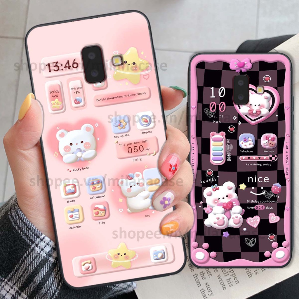 Ốp Samsung J6 2018 / J6 Plus / J6+ hình đồng hồ icon gấu mèo cute cực dễ thương ngộ nghĩnh