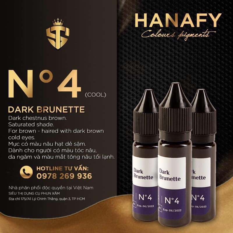 Mực Phun Xăm Hanafy Của Nga lên màu đẹp tự nhiên dùng điêu khắc đi hairstroke đặc biệt ombre đẹp | Mực Phun Xăm