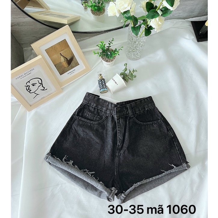 Quần Short Jean Nữ Bigsize Đến 80kg Lưng Cao Trơn Chất Jean Mềm Mịn Ms1060
