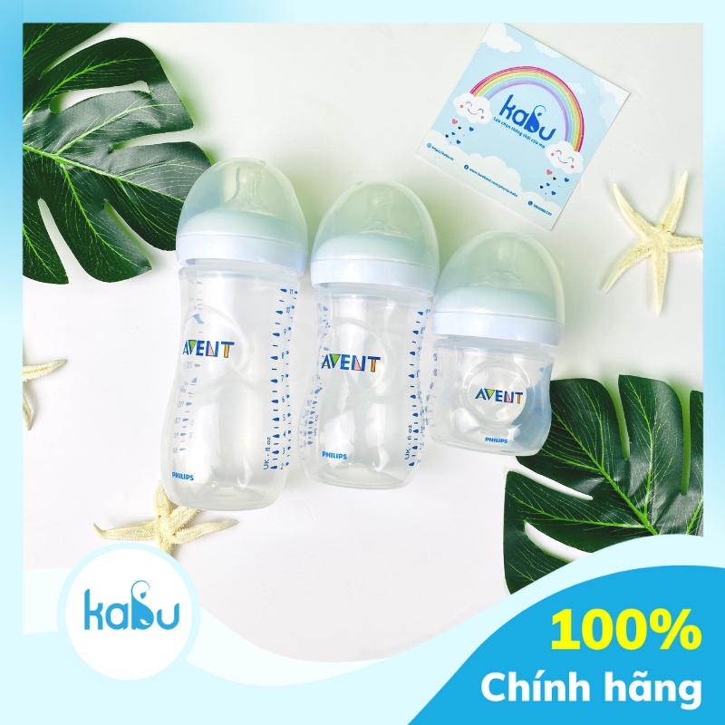 KABU - Bình sữa Philip Avent Natural Chống Đầy Hơi, Chống Sặc bằng Nhựa Không BPA - 125ml/260ml/330ml