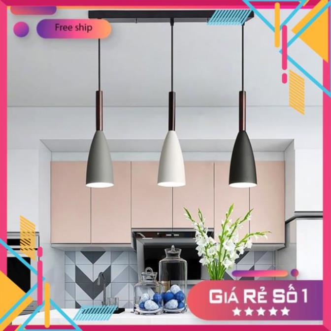 Đèn thả bàn ăn cao cấp 3 bóng sơn tĩnh điện YAHINO tặng kèm bóng LED chuyên dụng Z001+Z002
