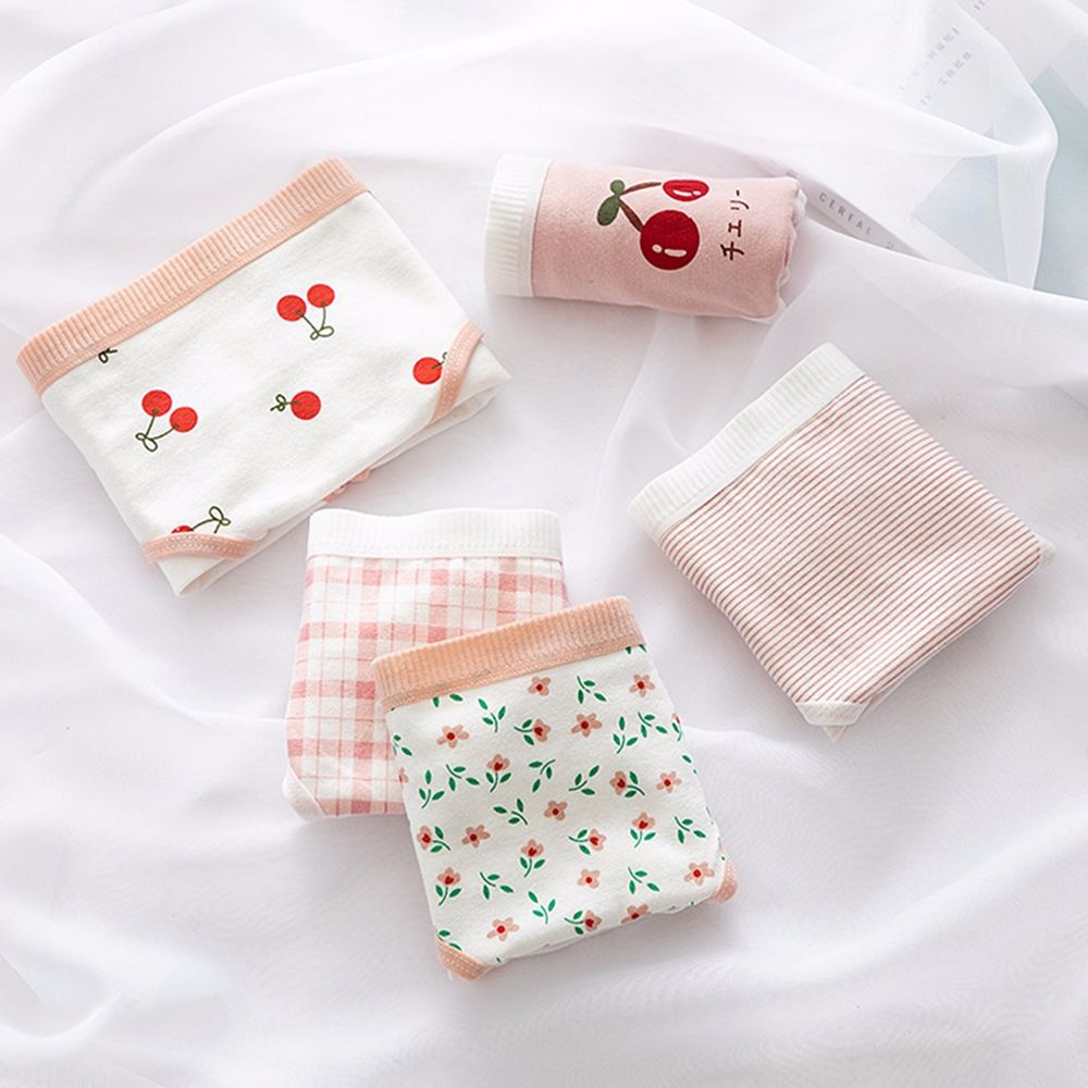 Quần lót cotton mềm mại thoáng khí in họa tiết cherry phong cách Hàn Quốc cho nữ