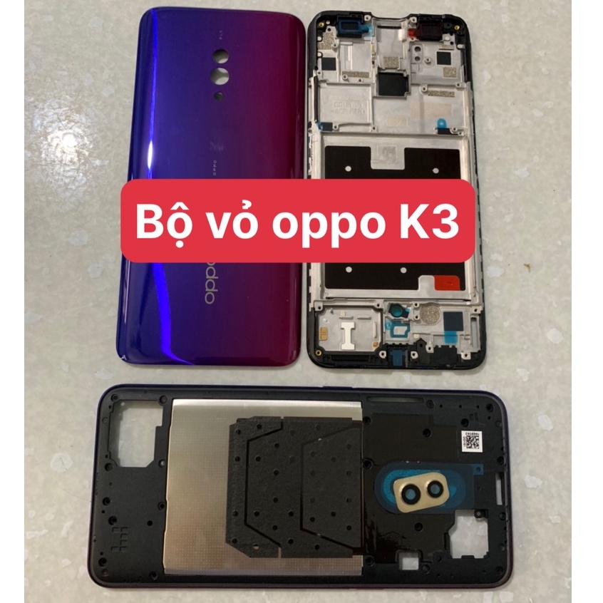 bộ vỏ oppo K3 - bộ gồm lưng , sườn , phím , kính camera