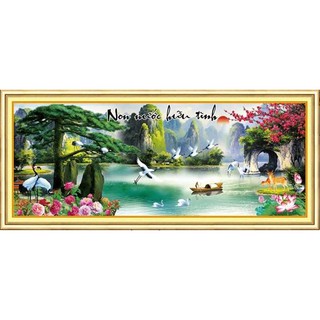Tranh Đính Đá ABC 3D Non Nước Hữu Tình Y191 , H827 (KHÁCH TỰ ĐÍNH) KT:161X67CM