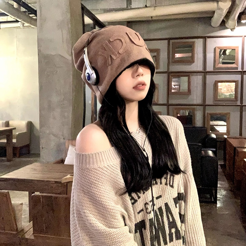Mũ Len Dệt Kim Nhỏ Nhắn Giữ Ấm Mùa Thu Đông Phong Cách Nhật Bản Cho Nữ
