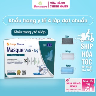 Khẩu trang 4 lớp kháng khuẩn Masquer - khẩu trang y tế lọc bụi mịn, giảm vấn đề hô hấp ô nhiễm môi trường