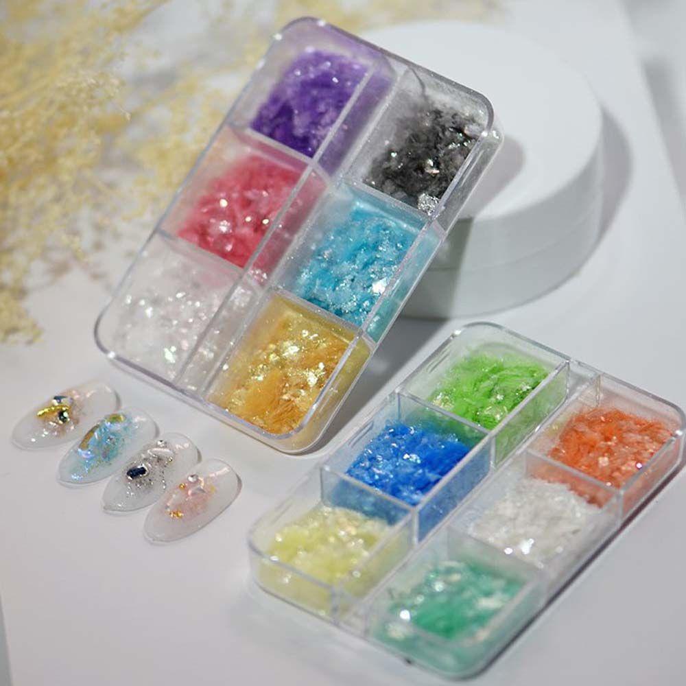 Fallford Giấy Mica Fragments Đính Kim Sa Lấp Lánh Nhiều Màu Sắc Holographic Trang Trí Móng Tay