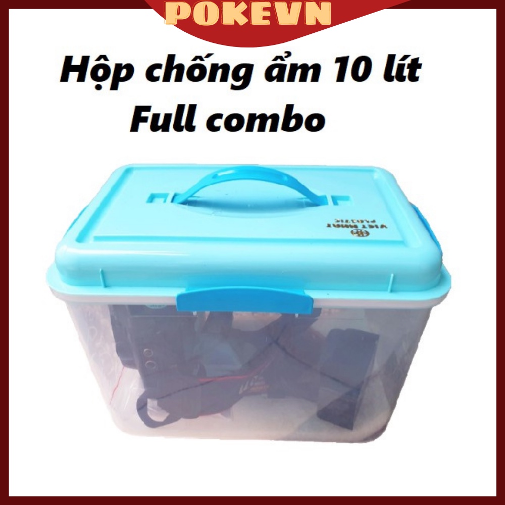 Hộp Chống Ẩm Cho Máy Ảnh 10L + 200g Hạt Hút Ẩm + Ẩm Kế