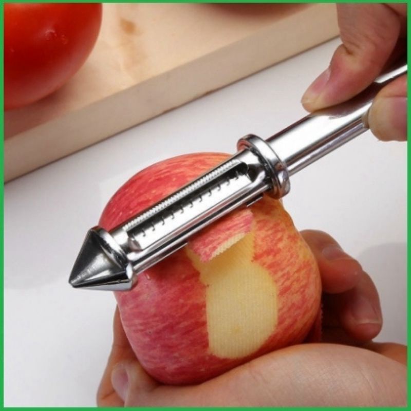 Dụng cụ dao nạo gọt củ quả 5in1 chất liệu thép không gỉ, tay nắm chắc chắn an toàn tiện lợi khi sử dụng