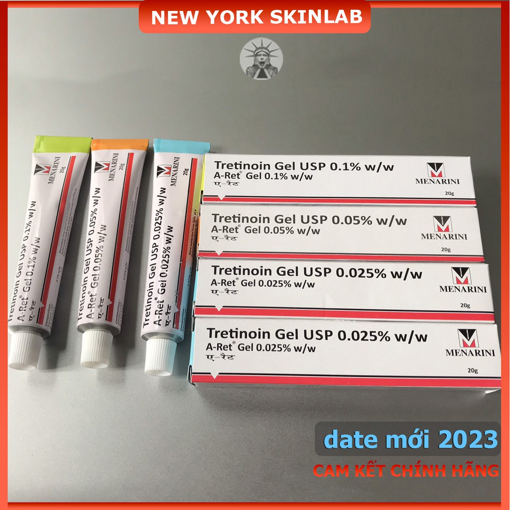 Tretinoin Aret gel 0.1% - 0.05% - 0.025% (20g) - tretinol giảm mụn, chống lão hóa (tre Ấn Độ chính hãng)