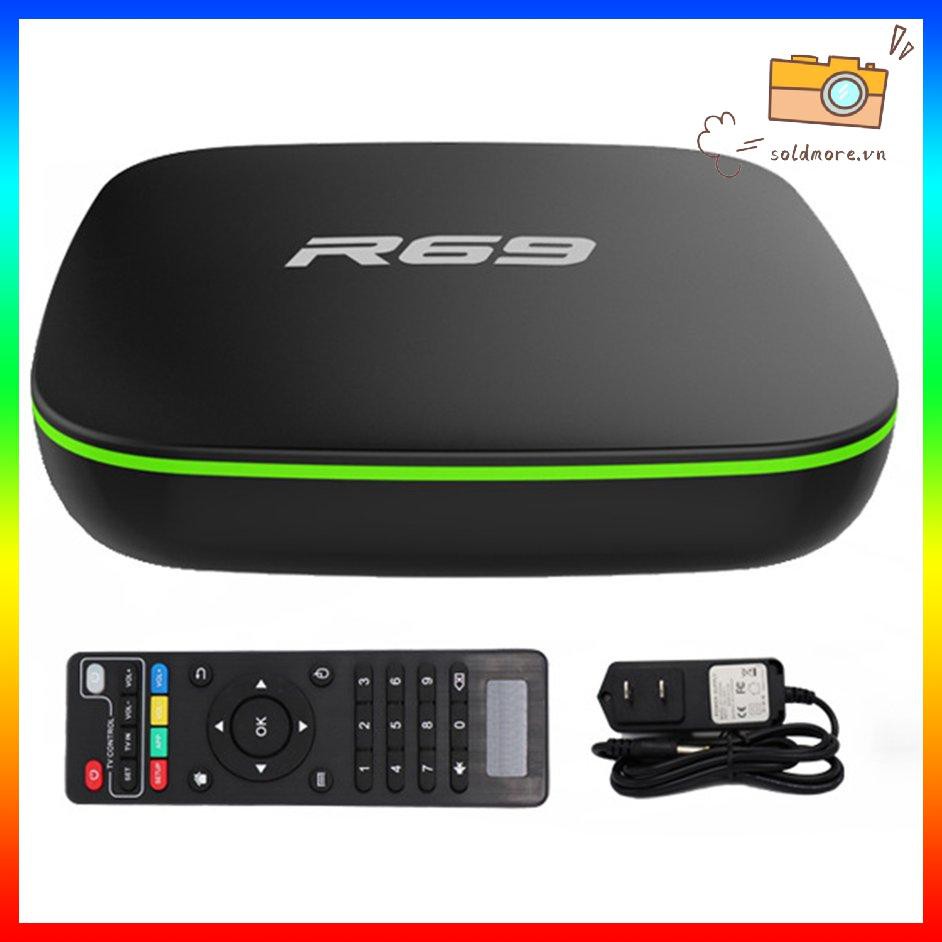 Tv Box Thông Minh R69 Android 7.1 1gb + 8gb Lõi Tứ Wifi H.265 Và Phụ Kiện