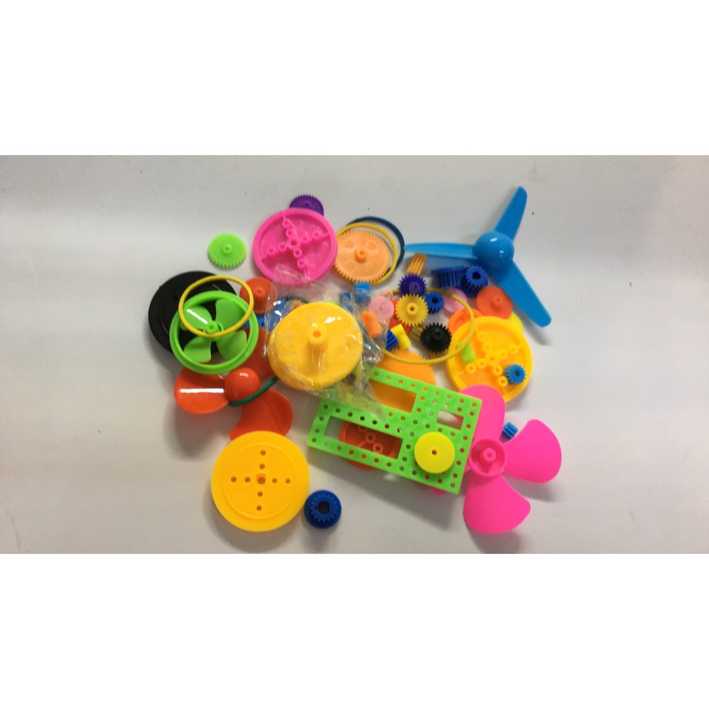 Đồ chơi robot mô-tơ DIY mô hình bánh xe nhựa TQ tốt- Bộ bánh răng nhựa 112 món và 55 món