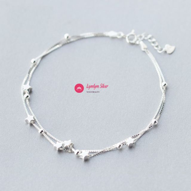 Lắc chân đính hạt hình sao Lymlym Silver bạc 925 cao cấp | BigBuy360 - bigbuy360.vn