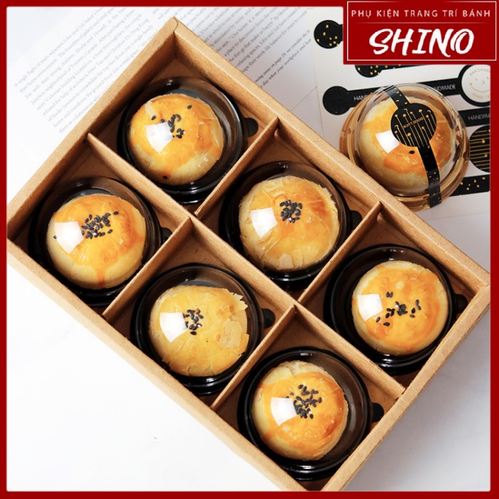 Bộ 50 Hộp / Khay và Nắp Tròn Đựng Bánh Nướng/ Bánh Trung Thu 60 - 80g