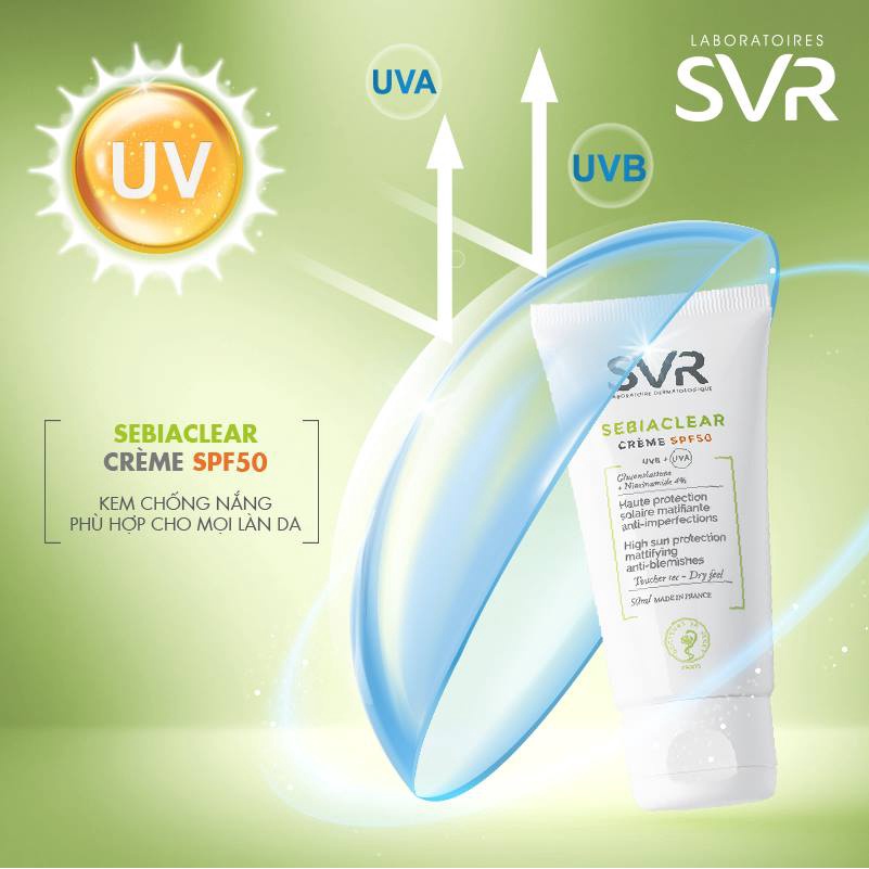 [MẪU MỚI] Kem Chống Nắng SVR Sebiaclear Creme SPF50+ (40ml)
