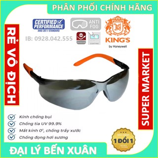 Kính bảo hộ thời trang Kings KY2224 tráng bạc, chống xước, chống đọng sương, chống bụi bảo vệ mắt cao cấp