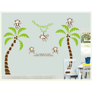 Decal trang trí tường 2 cây dừa lớn