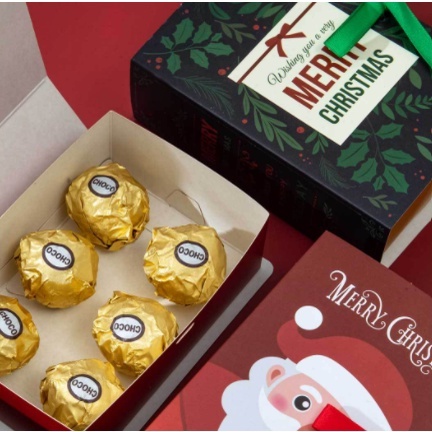 HỘP QUÀ GIÁNG SINH MINI HÌNH CUỐN SÁCH, HỘP QUÀ NOEL HÌNH SANTA CLAUSE (kèm 1 dây ruy băng)