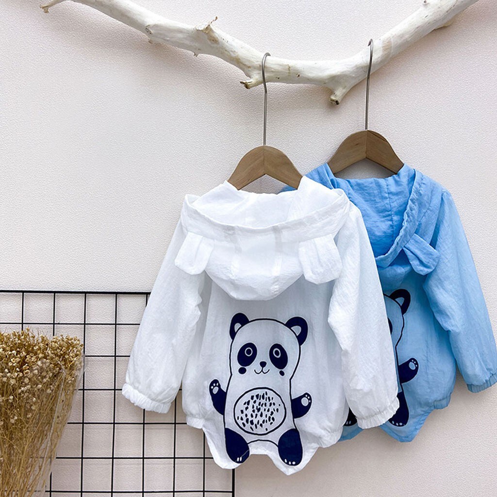 Áo khoác chống nắng cho bé in hình gấu cute Kangmin-Kids, áo chống năng cho bé trai bé gái, quần áo trẻ em từ 6-18kg