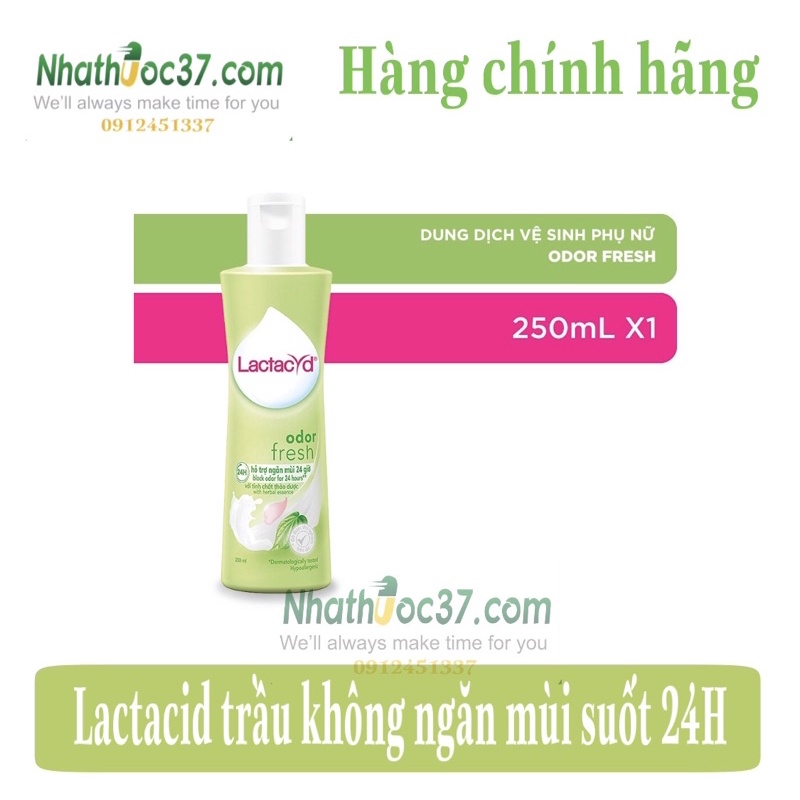 Dung dịch vệ sinh Lactacyd trầu không - Dung Dịch vệ sinh Lactacyd Odor Fresh Ngăn Mùi 24H 250ml