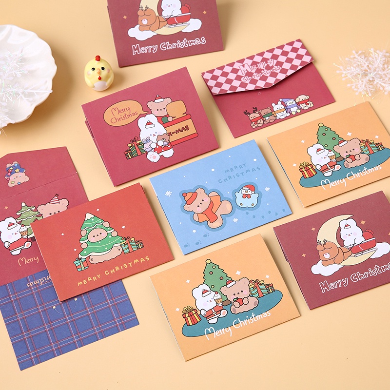 Thiệp giáng sinh thiết kế hình hoạt hình sáng tạo