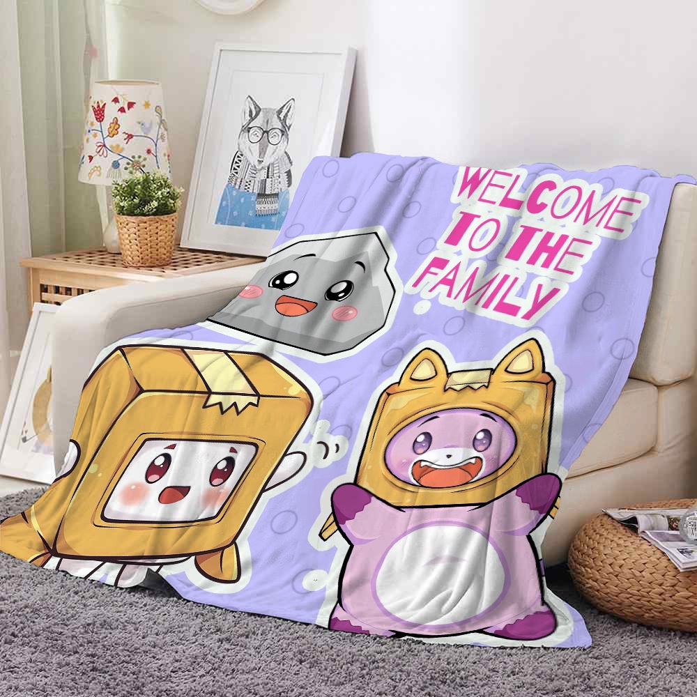 Chăn Lông Cừu Siêu Mềm 75cmx100cm In Hình Cáo Hoạt Hình Cho Phòng Ngủ Của Bé