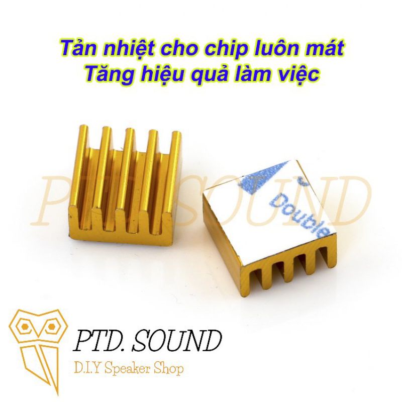 Ốp tản nhiệt. Nhôm tản nhiệt. Miếng dán tản nhiệt cho Pre amp, Amply, Chip , linh kiện điện tử từ PTD Sound