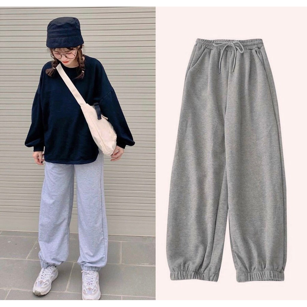 Quần Jogger nữ ống rộng cao cấp, Quần nỉ jogger nữ form rộng ống boom ulzzang Q05 - Maoshop
