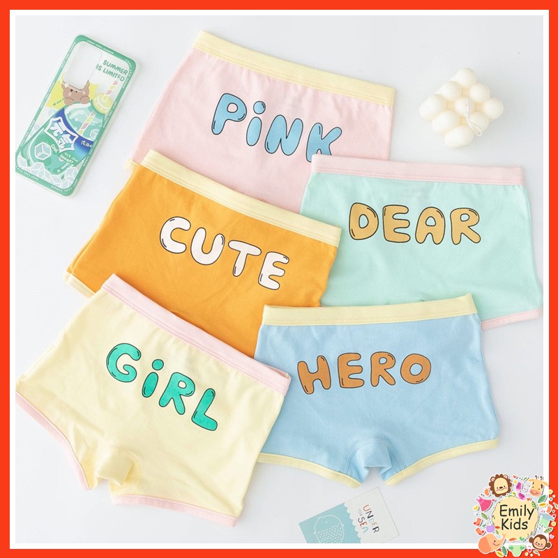 Quần Lót Boxer Cotton In Họa Tiết Hoạt Hình Dễ Thương Thoải Mái Cho Bé Gái 3-12 Tuổi