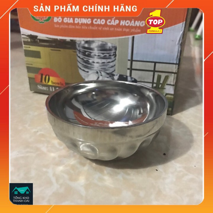 SET 10 BÁT INOX 2 LỚP CÁCH NHIỆT CAO CẤP HOÀNG GIA ĐƯỜNG KÍNH 11.5cm