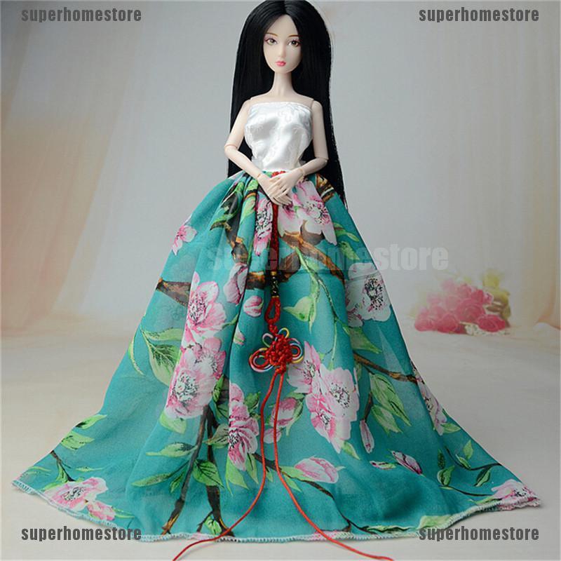 Đầm Công Chúa Phong Cách Trung Hoa Xinh Xắn Cho Búp Bê Barbie