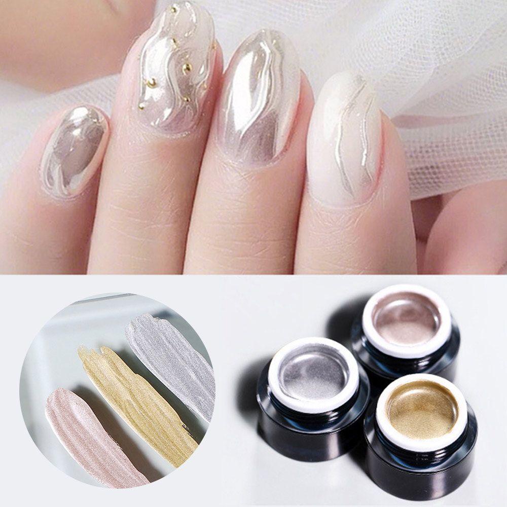 Sơn Móng Tay Dạng Gel 8ml Vỏ In Họa Tiết Hoa Ánh Kim Lấp Lánh