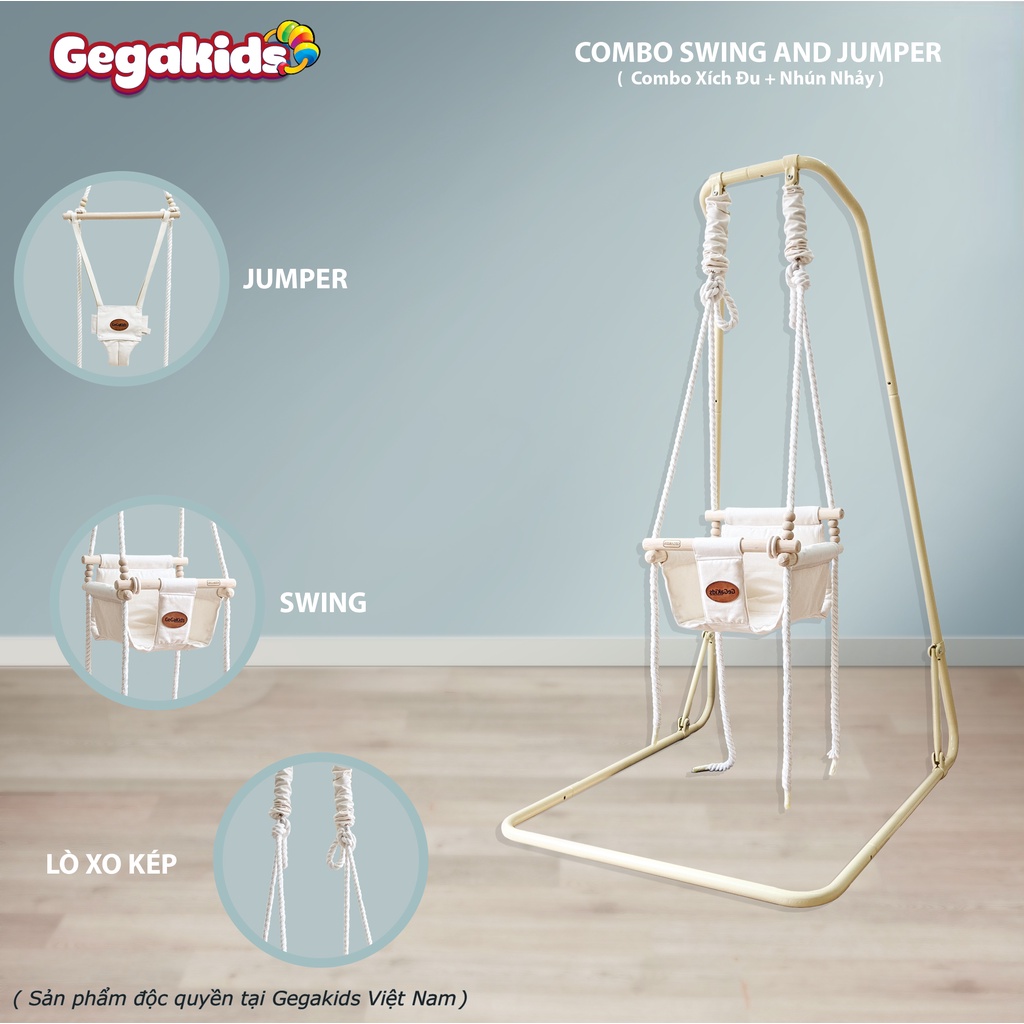 SWING and JUMPER - Combo 2 trong 1 Xích Đu và Nhún nhảy cho BÉ - SP cao cấp GEGAKIDS - ( Mã GGK-L-CC-JS )