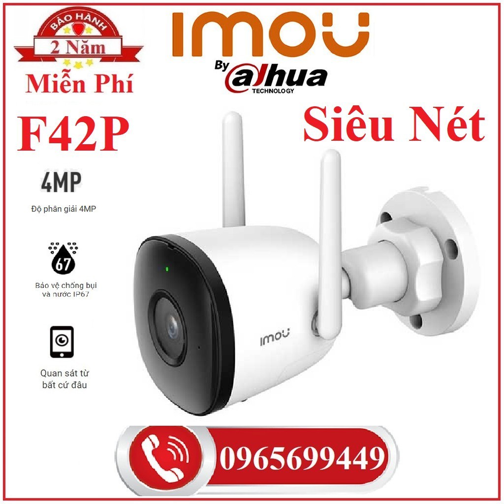 Camera Wifi Không Dây Siêu Nét Ngoài Trời Imou F42p 4Mp 2K ,IMOU F42FEP, IMOU F42FE,IMOU F22P-Chính Hãng