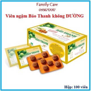 VIÊN NGẬM BẢO THANH KHÔNG ĐƯỜNG (20 VỈ X 5 VIÊN/HỘP)