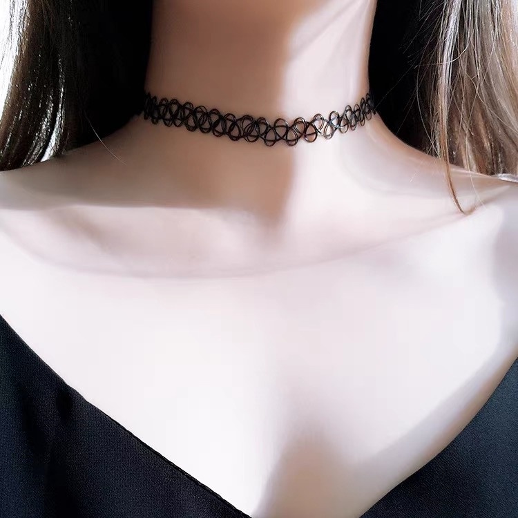 Vòng Cổ choker Thiết Kế Đơn Giản Màu Đen Thời Trang Cho Nữ