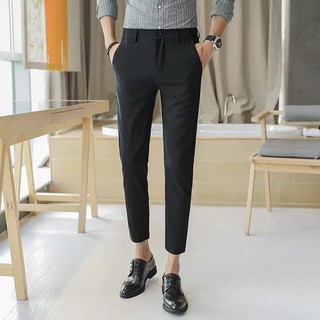 Quần Tây Nam Hàn Quốc, Quần Âu Nam Cao Cấp Màu Xanh Than, Chất Vải Lụa Không Nhăn ( Cam Kết Đẹp )