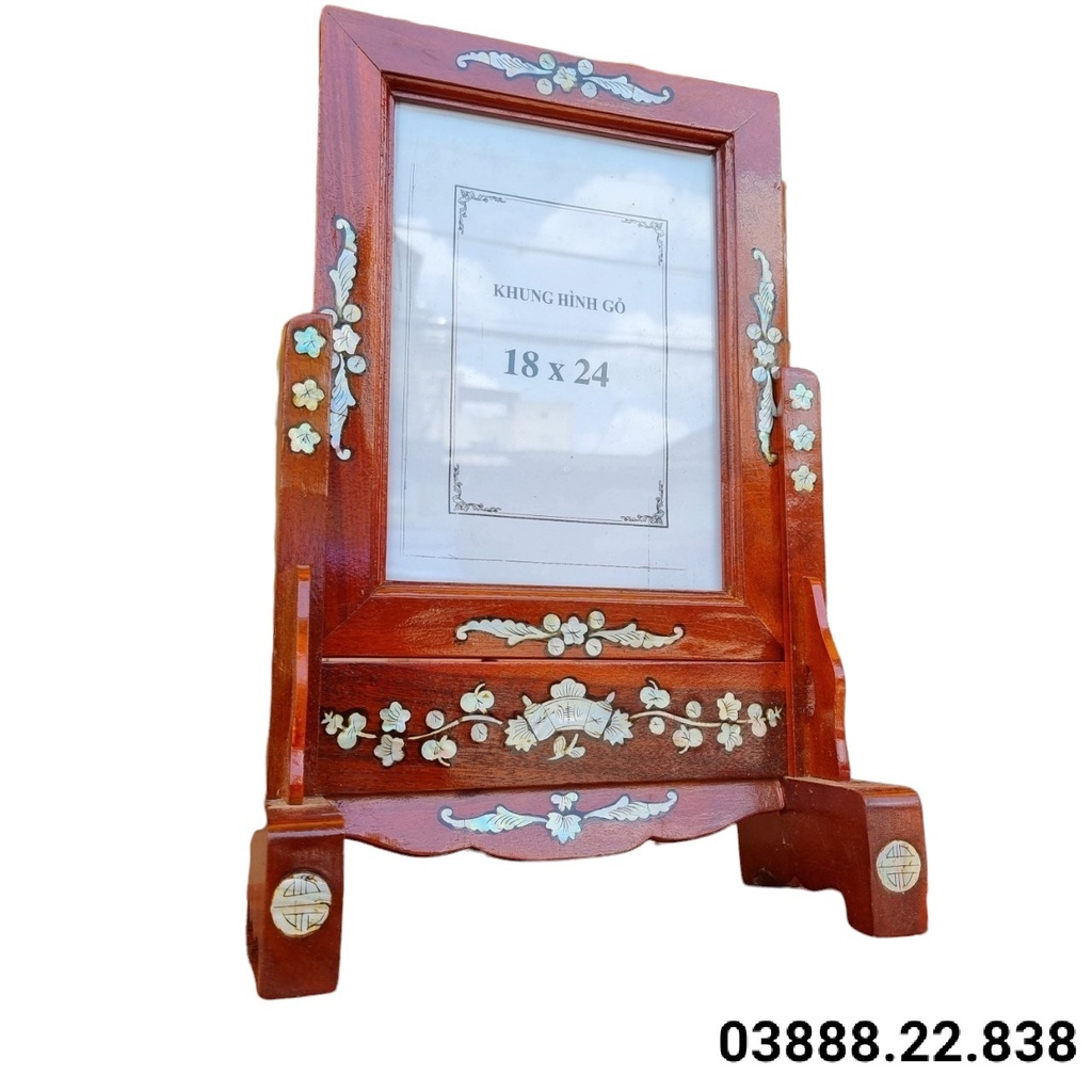 Khung Hình gỗ tràm 18×24 Màu Đỏ