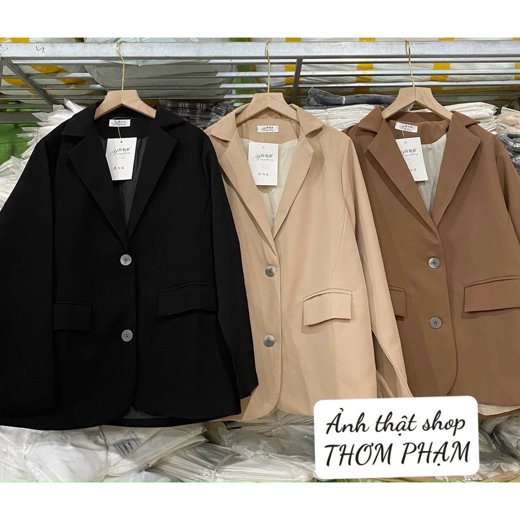 Áo khoác vest 2 cúc, áo blazer túi vuông nữ 2 lớp - SHOP THƠM PHẠM