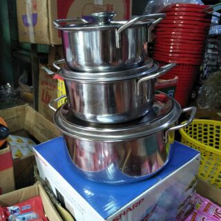 Bộ 3 nồi inox cao cấp quà tặng của Sharp.