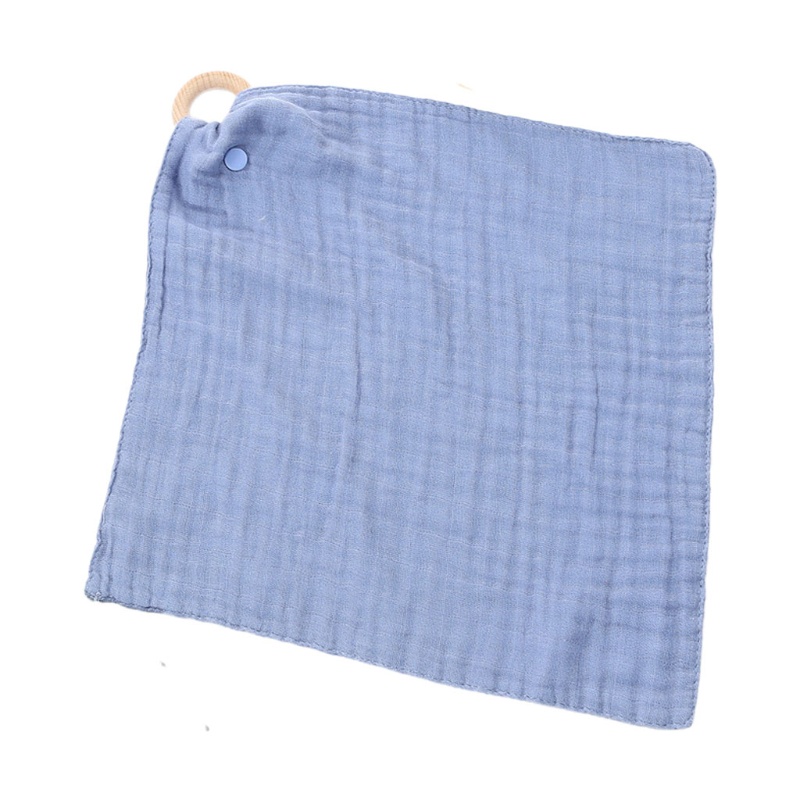 Khăn Choàng Cổ Màu Trơn Kèm Vòng Nhẫn Bandana Dễ Thương Cho Bé Sơ Sinh