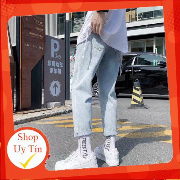 QJ049 - QUẦN JEAN BAGGY NAM WASH RÁCH BẠC