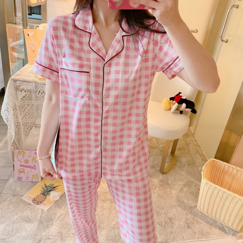 Bộ Đồ Ngủ Lụa Ngắn Tay Gợi Cảm Dành Cho Nữ