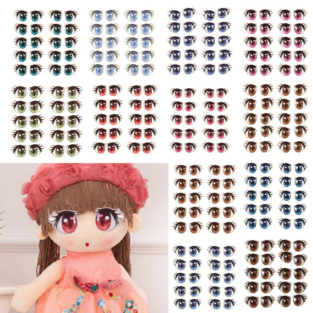 RAINBOW Set 10 Cặp Sticker Dễ Thương Dán Trang Trí Búp Bê